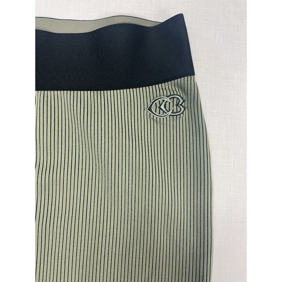 Reebok X Cardi B Skirt Athleisure Green Black Rib Pencil Midi Women's size Large - Picture 6 of 10